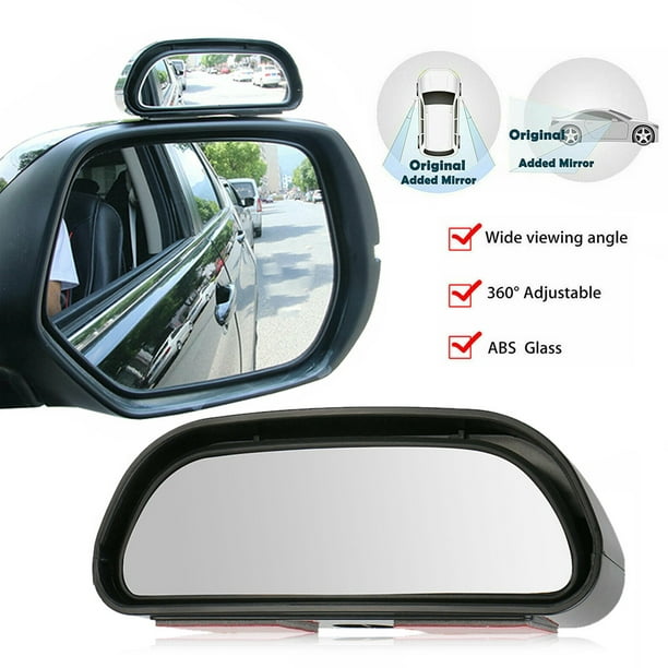 1Piece Adjustable Car Rearview Mirror Blind Spot Side Convex View Wide Angle Van